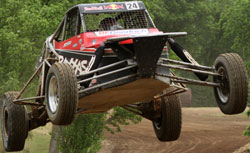 Mitchell DeJong drivers the black and red number 24 Buggy in The Off Road Championship