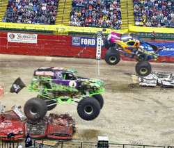 Monster Jam had lots of high-flying action at the Nutter Center in Dayton, Ohio