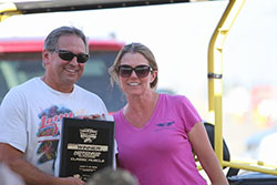 Trish Byrd accepting his award for his first place finish in Classic Muscle at Hotchkis Cup Autocross Challenge