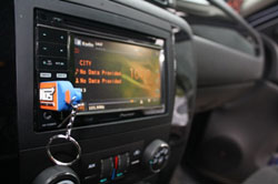 The in-dash head unit was provided by Pioneer and the other audio and visual was supplied by Sonda and ACT Mobil.