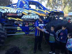 The kids were able to up close and personal with the Shocker Monster truck