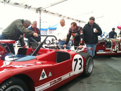 It was another unplanned occurrence that put Brown behind the wheel of a vintage 1971 Alfa Romeo T33 at the Monterey Motorsports Reunion.