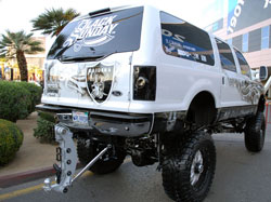 Pete Gutierrez says the suspension on his SEMA 2005 Ford Excursion was totally custom manufactured for his truck.