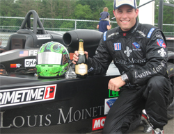 Primetime Team owner and driver Joel Feinberg celebrates victory at New Jersey Motorsports Park