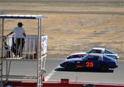 K&N supported racers Ken Tucker and Jacob Pearlman running door-to-door in the SCCA main event at Buttonwillow Raceway in Buttonwillow, California