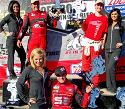 Ricky James (center) captured victories in Rounds 11 and 12 of Lucas Oil Off Road Racing Series at the Primm Valley Motorsports Complex near Las Vegas, Nevada