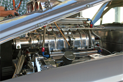 Rolls Royce Silver Shadow has a fuel injected 572 cubic inch Chrysler Hemi with a nitrous oxide system and a supercharger