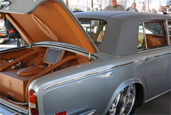 Luxury additions on the 1970 Silver Shadow include a leather trunk with matching battery covers and one of four television sets