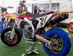 RMZ 450 Suzuki ready for competition with K&N air and oil filters in the European Motorcycle Union (UEM) Supermoto Championship Series