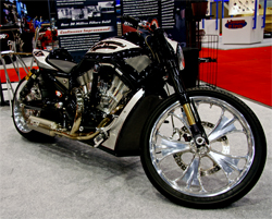 Roland Sands Designs sleek custom bike which was featured in the K&N Booth at the SEMA Show in Las Vegas, Nevada