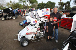 Giovanni with his crew chief Frank Potter at Lemoore Raceway