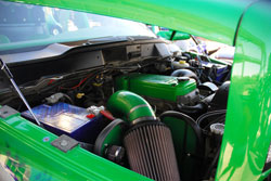 K&N air intake kit, painted by the owner to match his show vehicle, installed on award winning Dodge Ram 4X4