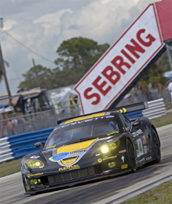 No. 4 Compuware Corvette C6.R was never more than 30 seconds behind the No. 3 Corvette during Sebring