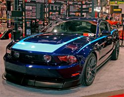 2010 Ford Mustang RTR in the K&N booth at the SEMA Show in Las Vegas, Nevada