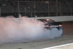 Victory burnout from Sergio Peña