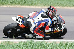 Taking it to the edge on his Yamaha R6
