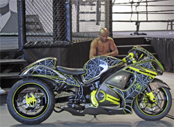 Ultimate Fighting Champion Anderson The Spider Silva with his custom Voodoo Industries 2008 Suzuki Hayabusa