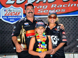 Steve Williams and Family in Victory Lane at the NHRA Sonoma Nationals