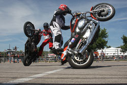 Aaron Cline teamed up with local stunters and  performed a couple of shows around the Kansas City area.