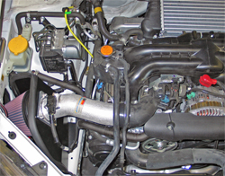 K&N air intake system prototype installed in 2008 Subaru WRX