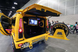 This beautiful 2004 Hummer H2 is equipped with Plasma TVs and Treo Audio components.