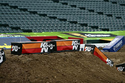 K&N Banners placed in key locations around the track, show support from K&N throughout the 2011 AMA Supercross Series and FIM World Championship Series.
