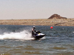 Renee Hill races on a K&N sponsored Sea-Doo RXP-X watercraft