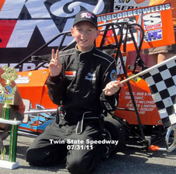 Teddy Hodgdon's second place finish at the Twin State Speedway