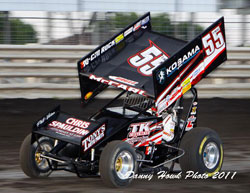 Terry McCarl's expereince recently lent to his ability to get into a racecar that he is not accustomed to driving and earn the checkered flag.