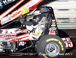 Srpint car driver, Terry McCarl, recently traeled to Huset's Speedway to supports his son, Austin, who was scheduled to race. When a friend requested McCarl drive his back-up car, the driver accepted and won the feature.