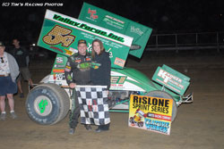 Todd's Performance driver Curt Michaels and his wife Jen enjoying the win at Delaware Speedway.