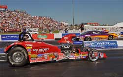 David Rampy and Dan Fletcher in Competition Eliminator at NHRA POWERade Drag Racing Series in Kansas