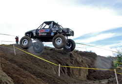 Near vertical climbs were part of the course for Torchmate Racing Driver Roger Lovell