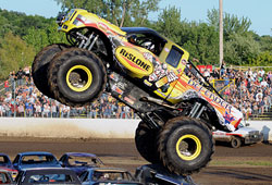Greg's son Zach earned his first event win driving the team's Rislone Defender monster truck.