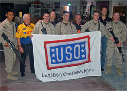 NHRA Pro Stock Champions Warren Johnson and Jason Line visit American Soldiers on USO-Sponsored Morale Tour in Kuwait