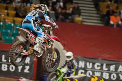 K&N sponsored Vicki Golden was the first ever woman to compete in a professional Arenacross Lites Class event.