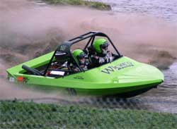 Wicked Racing Team in its Jet Sprint Boat
