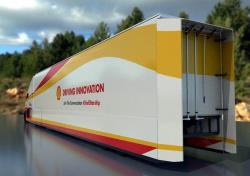 The aerodynamics panels help the air reattach after passing over the truck, reducing drag