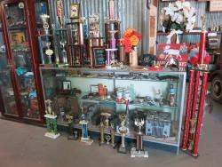 Car show trophies at the Dwarf Car Museum in Maricopa, Arizona