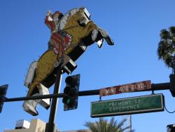 Street sign at the Mint 400 contingency in Las Vegas, Nevada