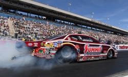Grag Anderson burnout in his pro stock car at the K&N HPC