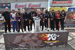 top 8 K&N Horsepower Challenge drivers on stage in 2017 before the race