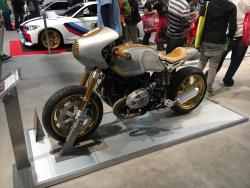 REAL DEAL built BMW motorcycle at the BMW Booth SEMA