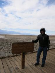 The author at Death Valley's lowest elevation