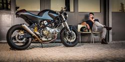 Custom Cafe Racer Motorcycle with Ducati motor built by Smokin Motorcycles