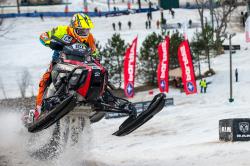 Andrew chases the competition in an ISOC national snocross series event.