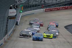 Justin Haley leading at Dover International Speedway