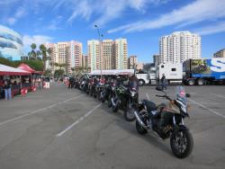 Demo rides at the International Motorcycle Show in Long Beach, CA