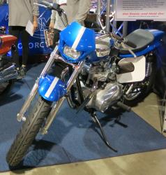 Blue Triumph at the Long Beach International Motorcycle Show