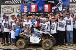 Walker Fowler and his team after his GNCC Pro ATV Championship